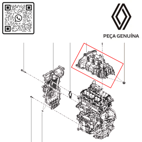 RN 57328R TAMPA DE VALVULAS MOT 1.0 12V B4D KWID COM FURO PARA SENSOR 132657328R -7-